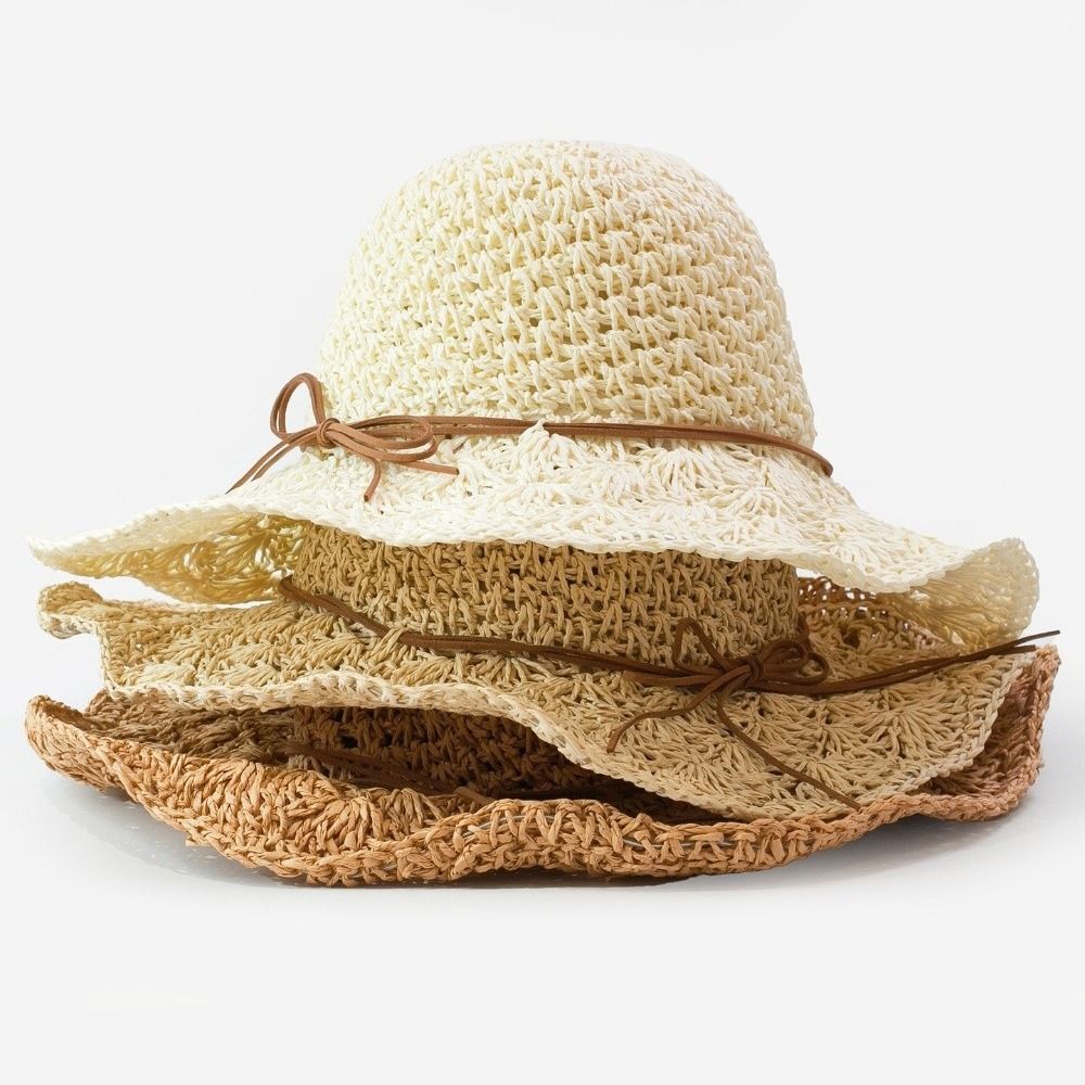 Handwoven Crochet Straw Hat Wi - Hat Floppy Wide 评论和价格