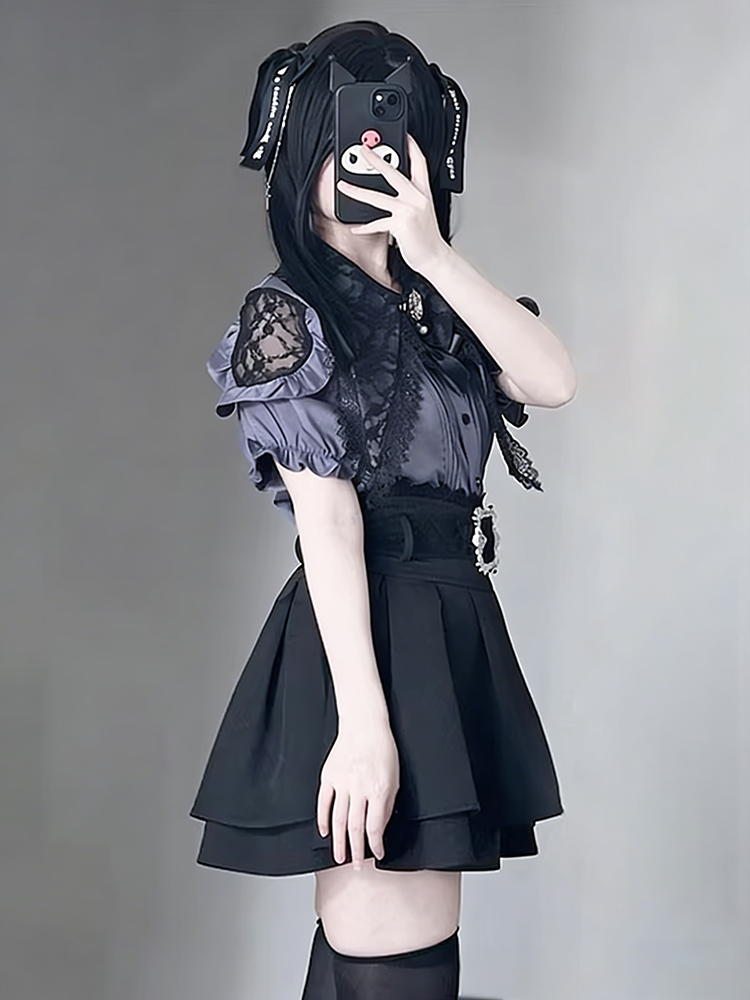 Gothic Style Shoulder Bared Sh - Blouse Off Shoulder 评论和价格