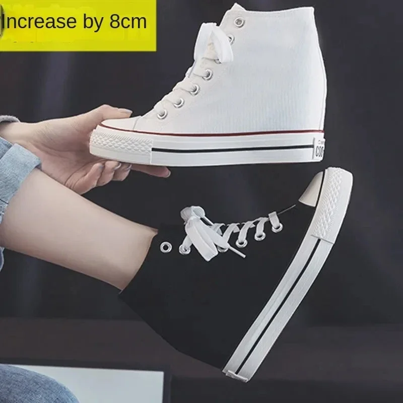 High 8cm Platform Canvas Shoes - Wedge Espadrille Women 评论和价格