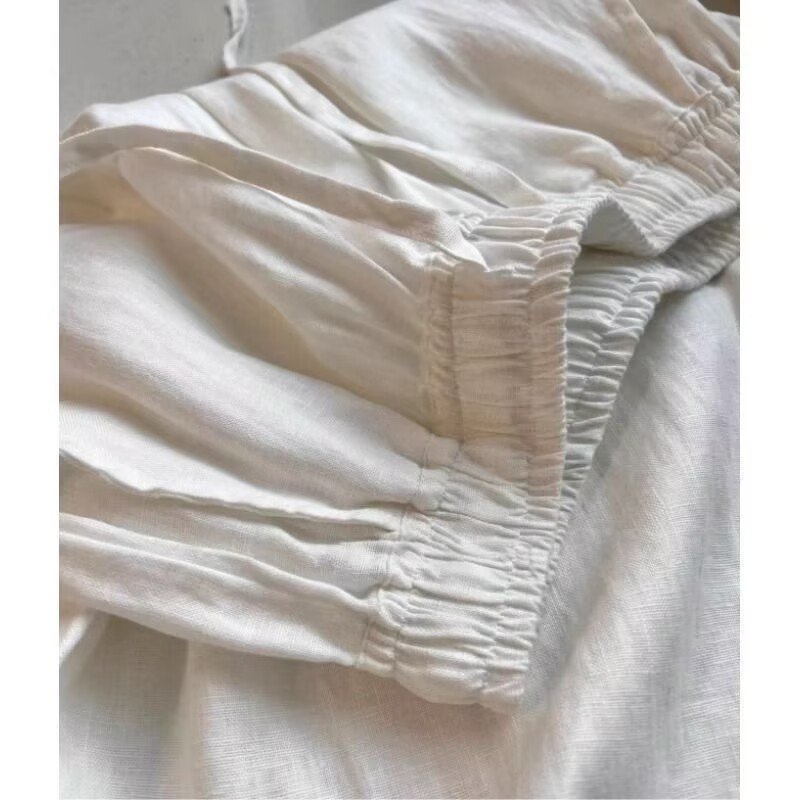 Korean White Cotton Linen Wide - Linen Pant Wide 评论和价格
