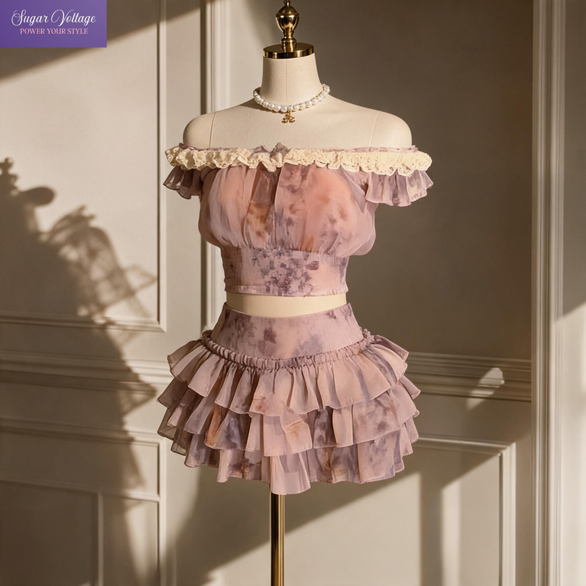 French Sweet Coquette Off Shou - Romper Floral Print 评论和价格