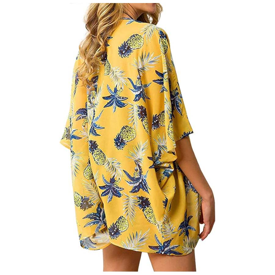 Women's Loose Sheer Chiffon Ki - Kimono Sheer Floral 评论和价格