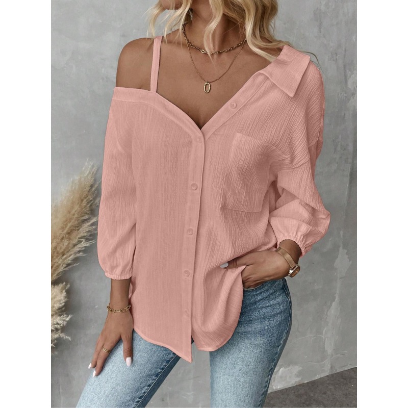 Plus Size1XL-5XL Women Blouses - Blouse Off Shoulder 评论和价格
