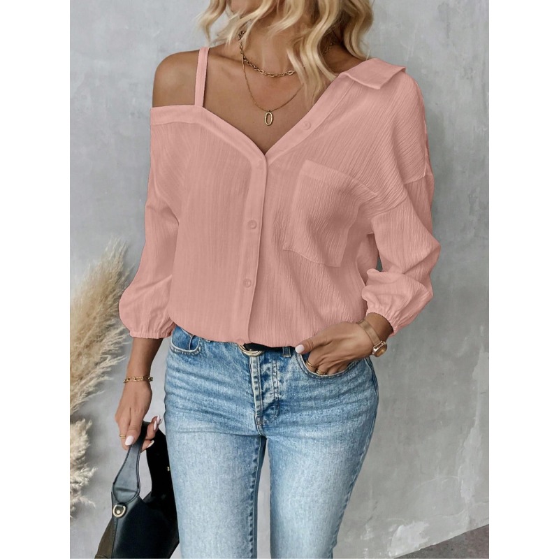 Plus Size1XL-5XL Women Blouses - Blouse Off Shoulder 评论和价格